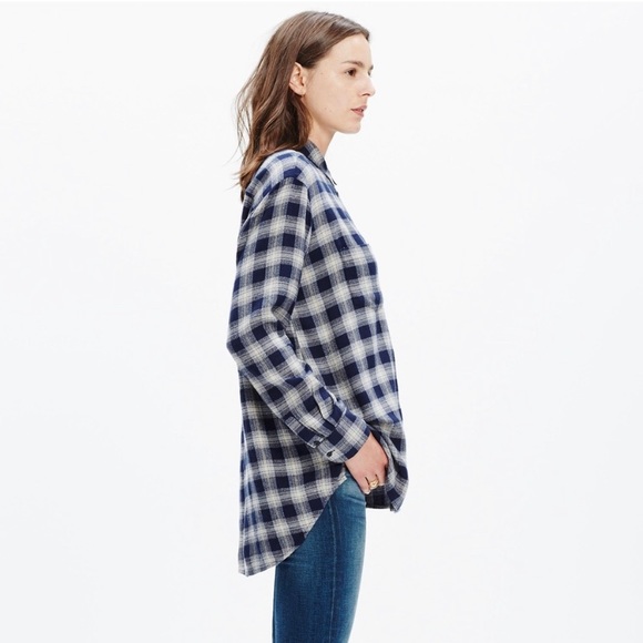 Madewell Oversized Boyshirt Flannel in Andover Plaid size medium - Picture 2 of 9